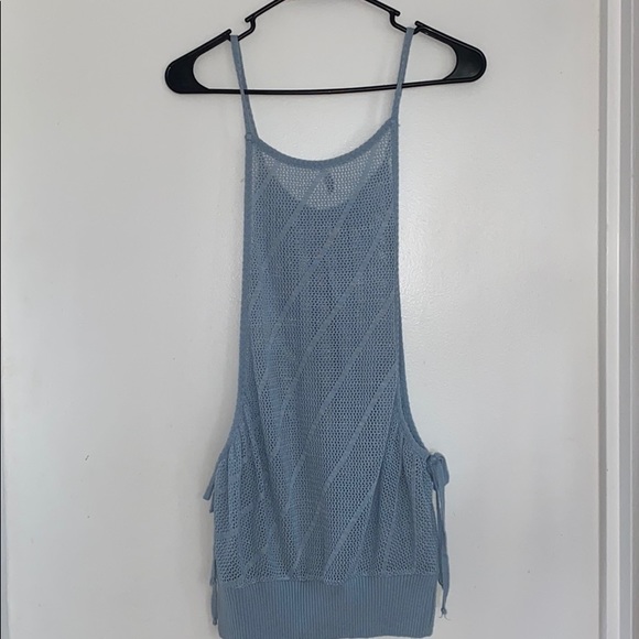 Baby Blue netted tank top - Picture 2 of 5
